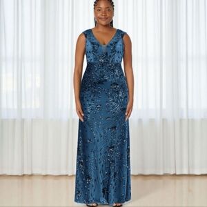 Elegant Teal  Blue Evening Dress